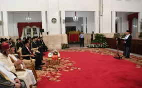 Wakil Presiden Ma&#039;ruf Amin menyampaikan sambutan saat peringatan Maulid Nabi Muhammad SAW Tahun 1441 H/2019 M di Istana Negara, Jakarta, Jumat (8/11/2019). ANTARA