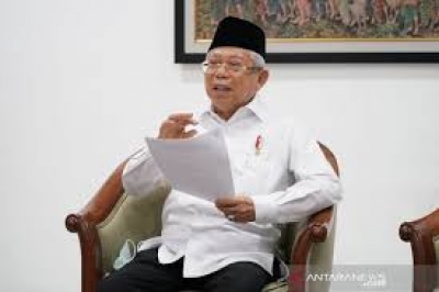  Wakil Presiden Ma&#039;ruf Amin di Rumah Dinas Wapres Jakarta, Selasa (24/3/2020). (ANTARA/Asdep Komunikasi dan Informasi Publik (KIP) Setwapres)