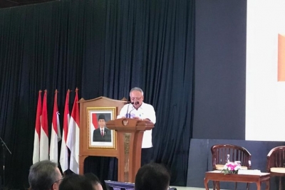 Menteri Pekerjaan Umum dan Perumahan Rakyat (PUPR) Basuki Hadimuljono dalam Dialog Nasional Pemindahan Ibukota Negara di Jakarta, Kamis (1/8/2019).