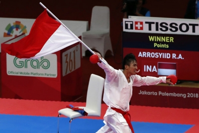 Karateka Rifki Ardiansyah dan atlet jetski Aqsa Sutan Aswar sumbang emas untuk Indonesia