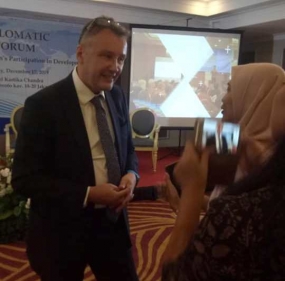 Duta Besar Finlandia untuk Indonesia Jari Sinkari setelah talk show Diplomatic Forum, Selasa, 17 Desember 2019