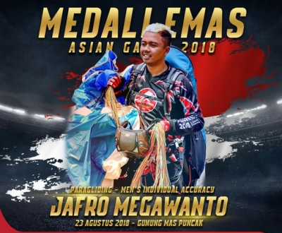 Jafro Megawanto sumbang emas dari paralayang