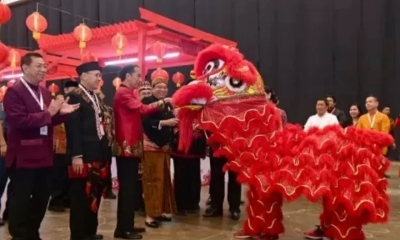 Presiden RI Joko Widodo saat menghadiri puncak perayaan Imlek Nasional di Indonesia Convention Exhibition Bumi Serpong Damai (ICE BSD), Tangerang Selatan, Kamis (30-1-2020). ANTARA/HO-Biro Pers Sekretariat Presiden/Muchlis Jr./klw/pri.