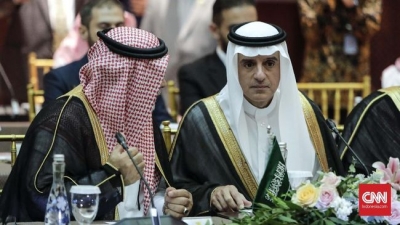 Menteri Luar Negeri Arab Saudi, Adel al-Jubeir (kanan).