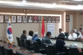 Acara kerja sama Kementerian PUPR Republik Indonesia-KOICA Korea Selatan tentang Penyusunan Rencana Induk Sistem Transportasi Cerdas dan Sistem Percontohan untuk Wilayah Metropolitan Jakarta, yang digelar di Kementerian PUPR, Jakarta, Rabu (3/7/2019).