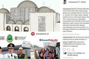 西ジャワ州知事は、パレスチナのガザ地区にあるモスクのデザインを発表