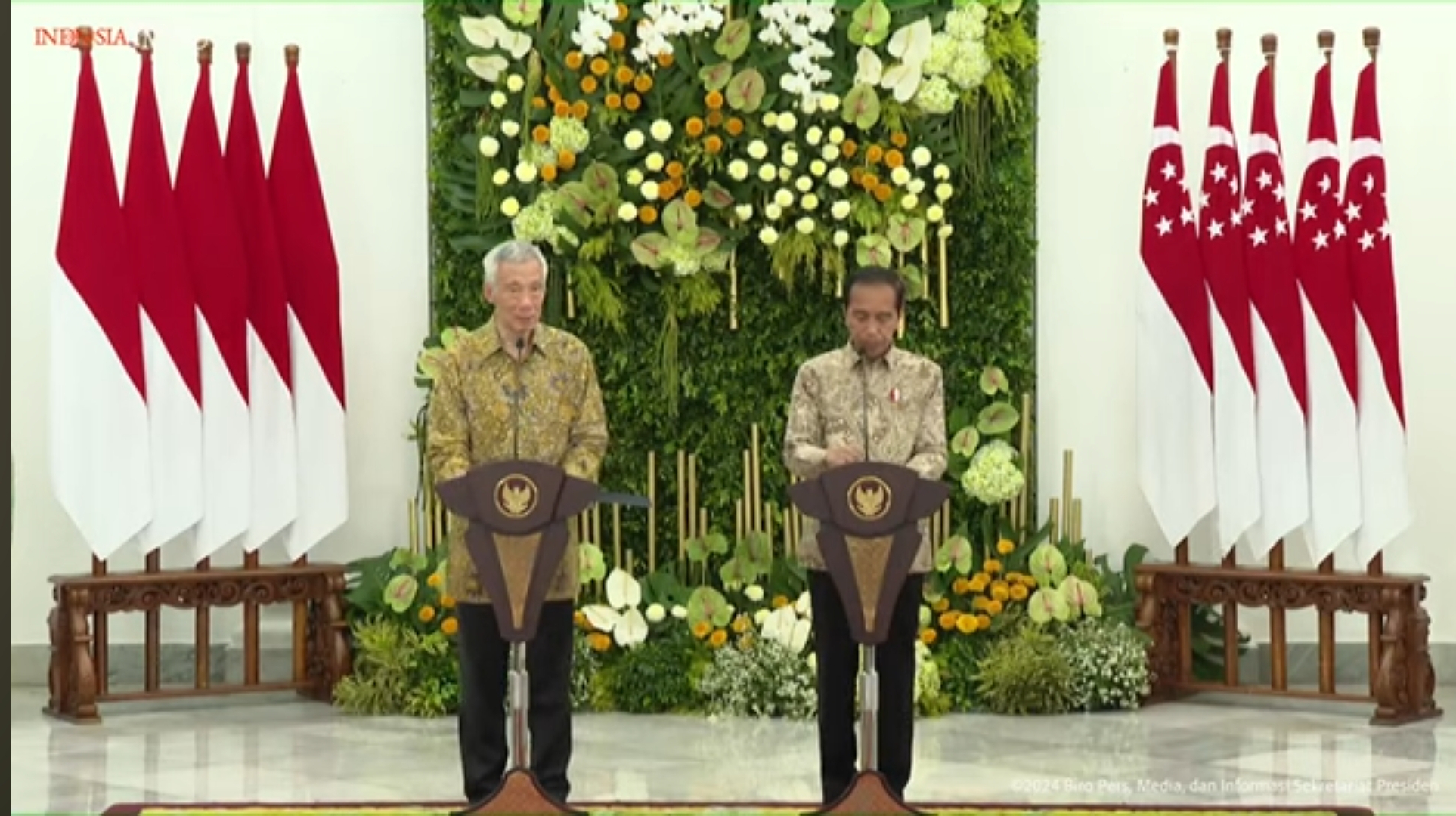 佐科总统称新加坡总理的访问是持续合作的强烈信号