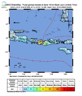 龙目岛发生的地震有82人死亡