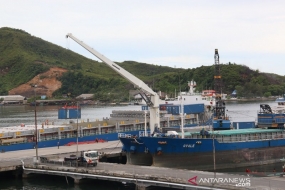 在北苏门答腊省Sibolga的Pelindo I港口进行装卸活动